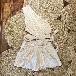 Cream One-Shoulder Romper